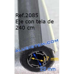 Medida interior del eje de aluminio con tela mosquitera de 240 cm